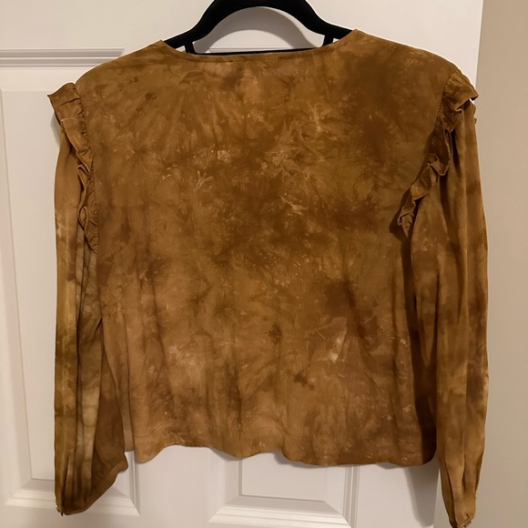 Amazing crop madewell dark yellow tie dye blouse! - Picture 2 of 3